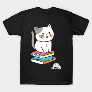 Cat Sitting On Books T-Shirt